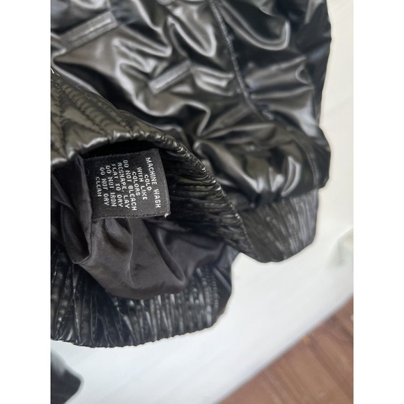 Fried Denim NYC New York Black Puffer Winter Bomber Snap Button Jacket Large - Picture 7 of 9